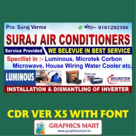 AC Service aur Electrical Shop Banner Design with Fonts