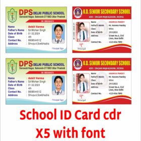 School ID Card cdr X5 with font
