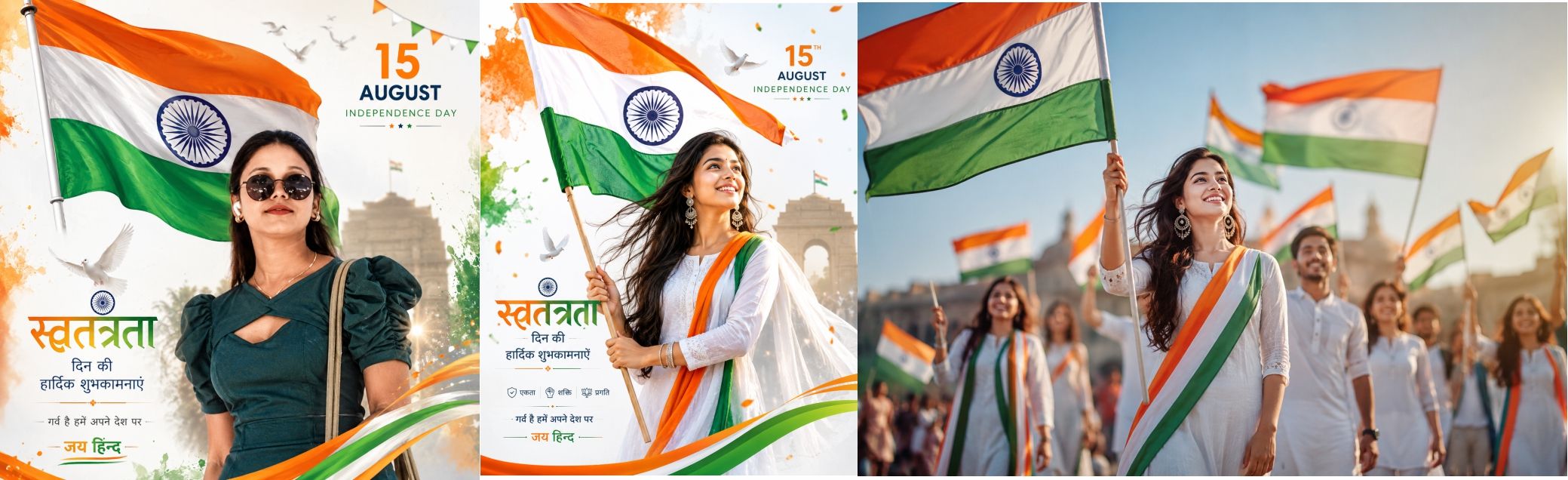 AI Indian Independence Day Girl Photo Prompt | 15 August Patriotic Poster