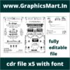 Shaadi Card CDR File – Fully Editable CorelDRAW Design (X5 Font Included)