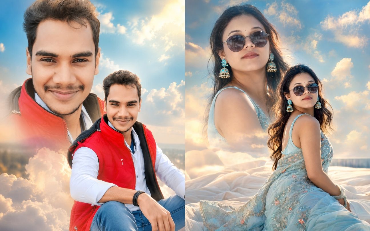 Ultra Realistic Double Composition Sky Portrait AI Prompt | Face Lock 8K Photo Generator