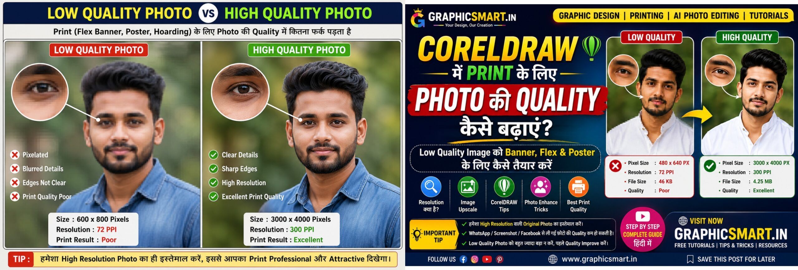 CorelDRAW में Photo की Quality कैसे बढ़ाएं? Low Quality Image को Print के लिए HD बनाएं