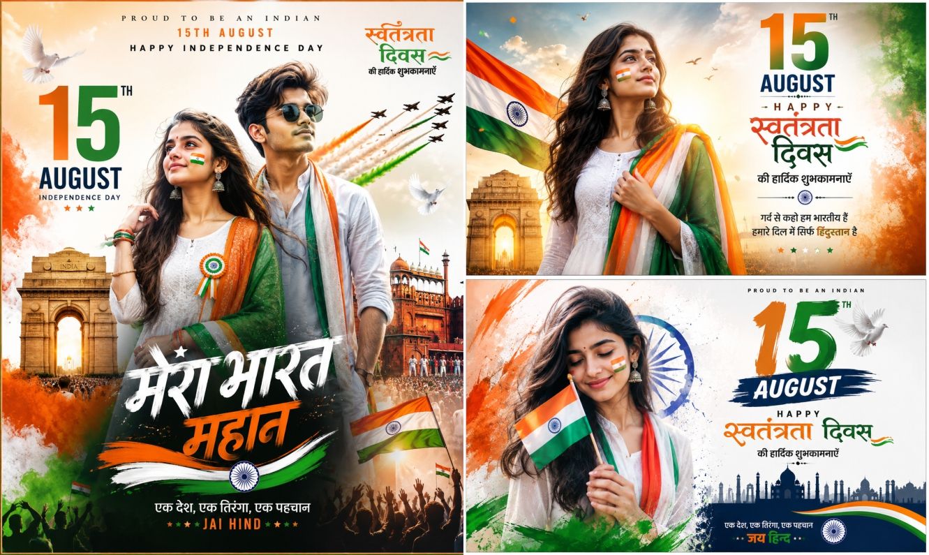 Indian Girl Independence Day AI Image Prompt | 15 August Ultra Realistic Poster Prompt 16K