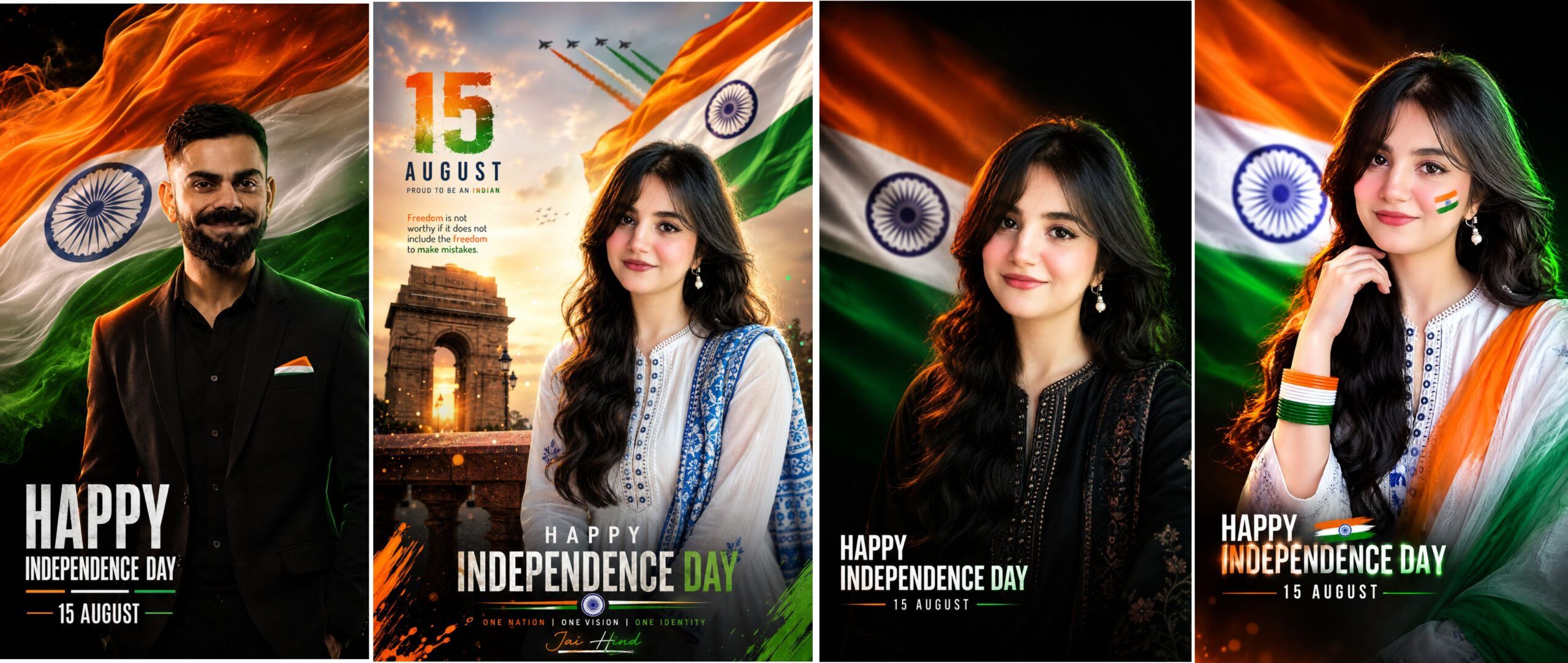 Independence Day AI Photo Editing Prompt | 15 August Poster Prompt for Boy & Girl