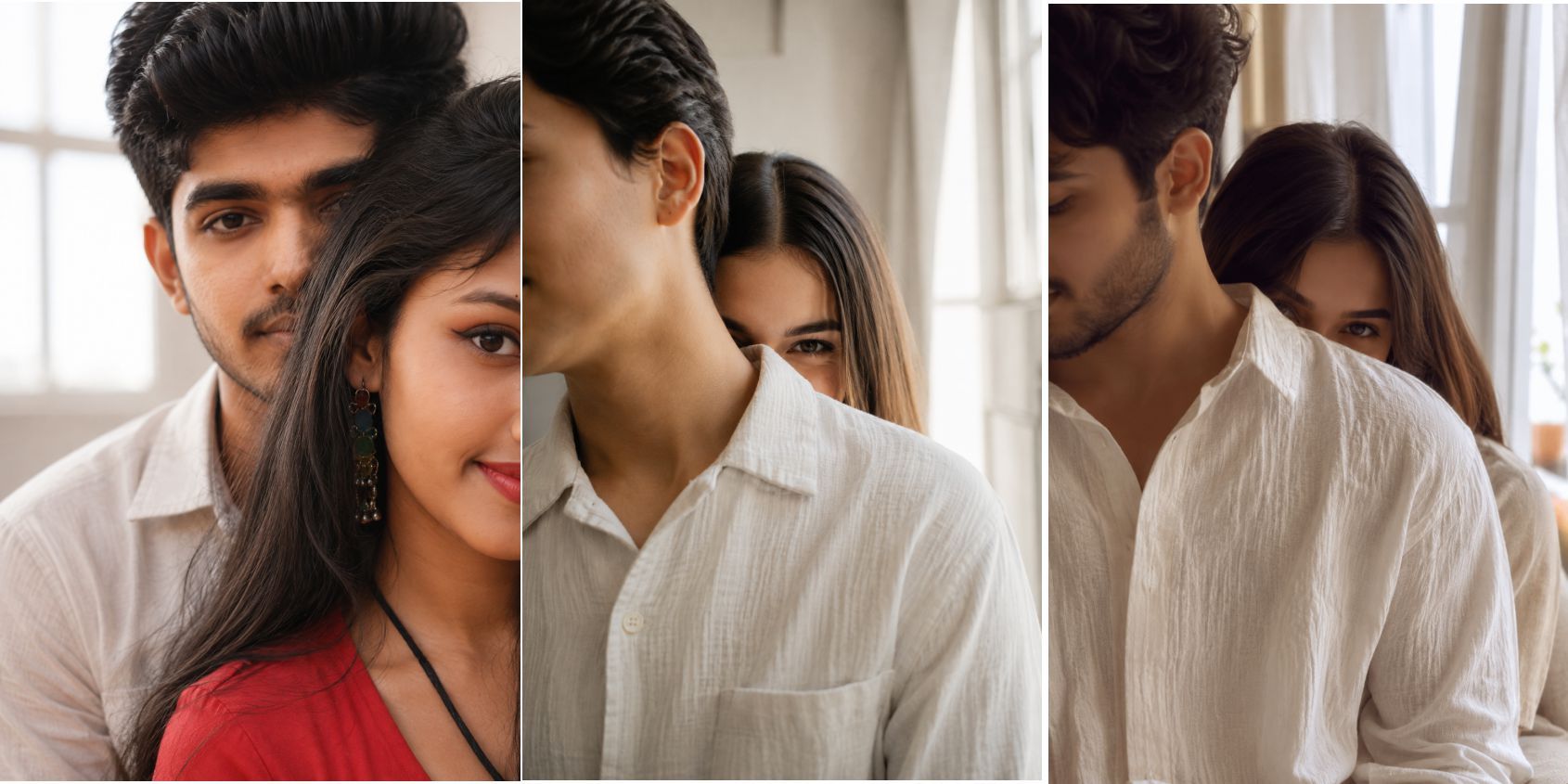 Couple Half Face AI Photo Prompt | Boyfriend Girlfriend Photo Editing Prompt