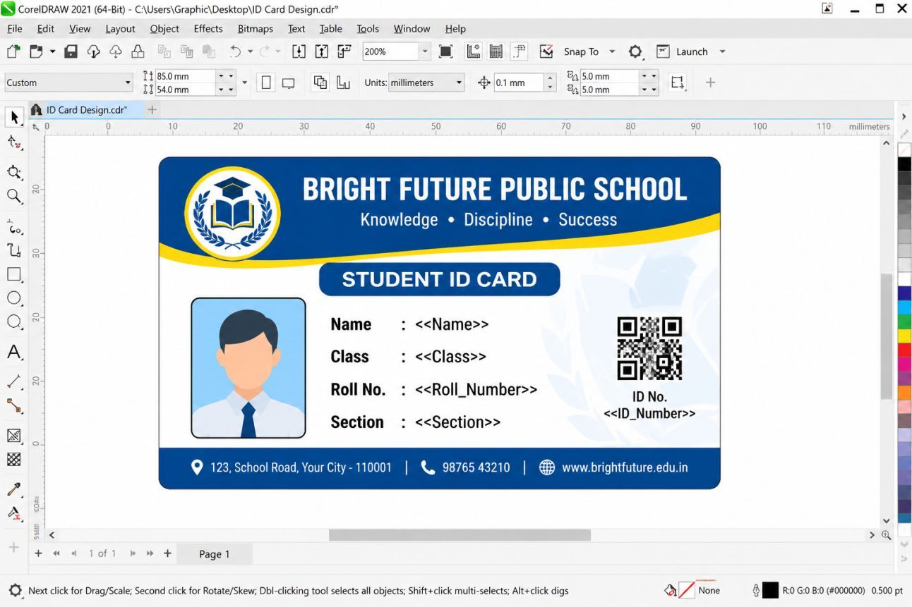 CorelDRAW Print Merge ID Card Design